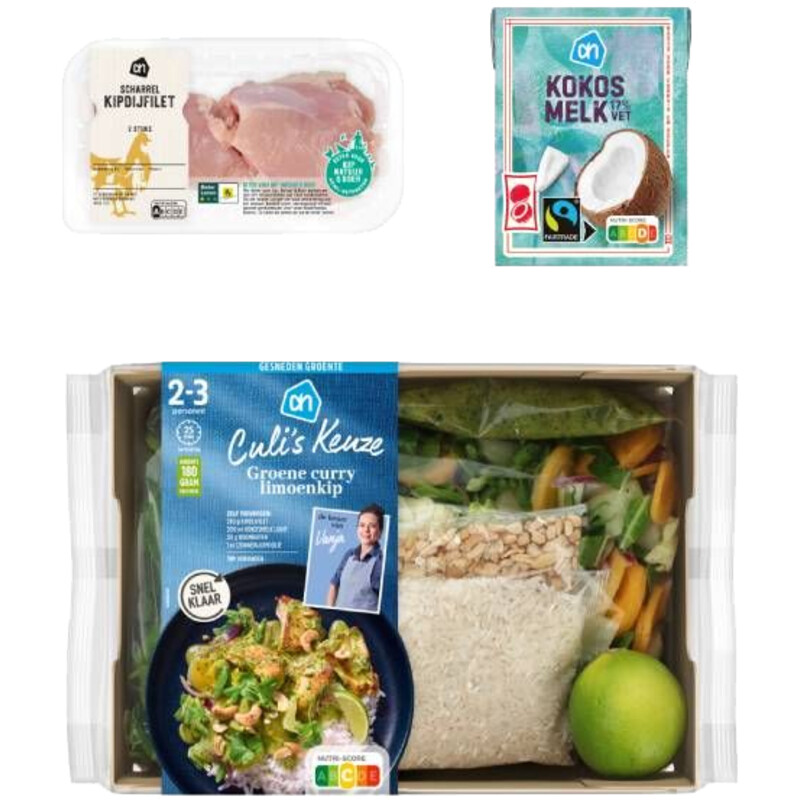 Een afbeelding van AH Culi's Groene Curry Limoenkip Verspakket