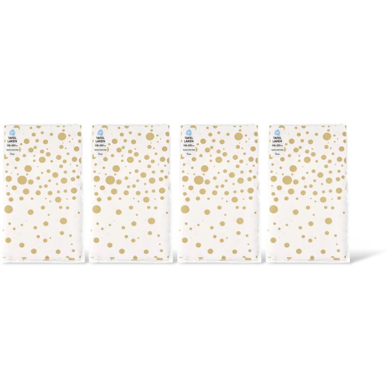 AH Tafellaken goud stip 138x220cm 4-pack