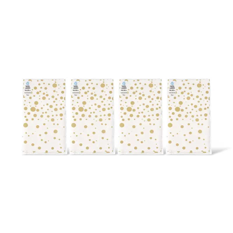 AH Tafellaken goud stip 138x220cm 4-pack
