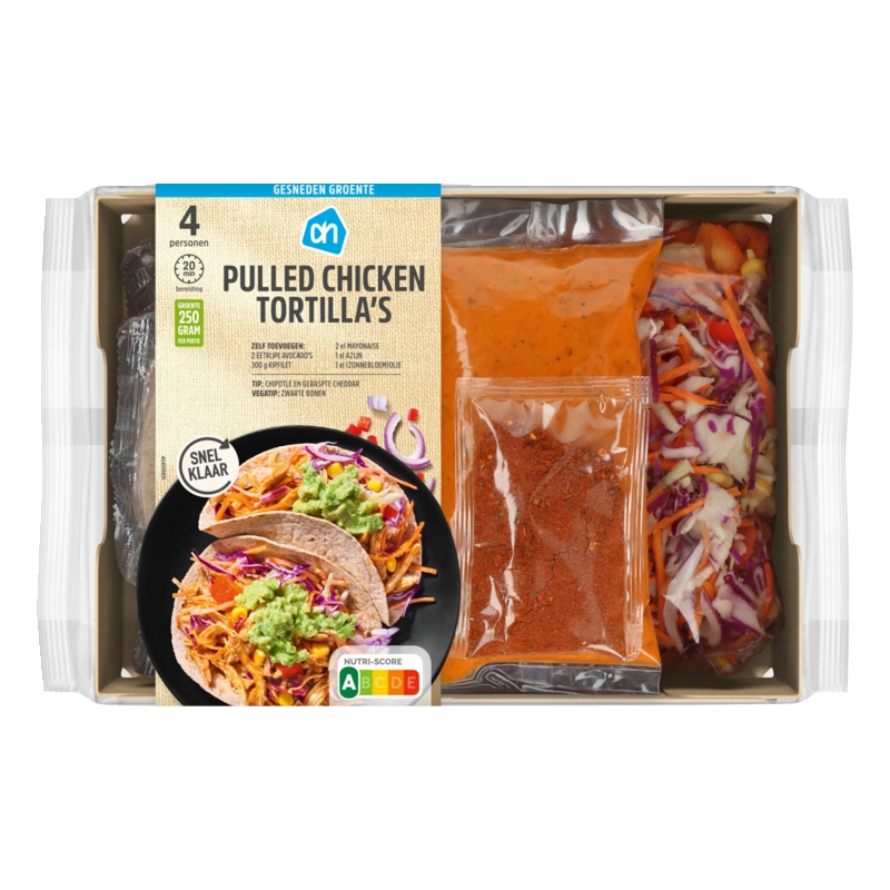 Gesneden verspakket chicken tortilla's