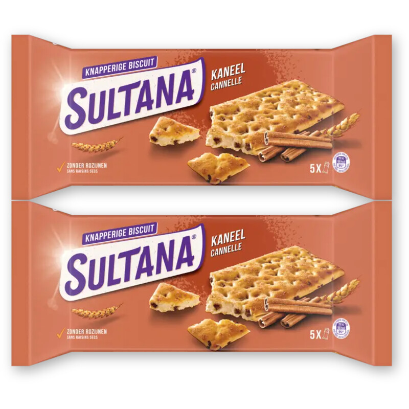 Sultana Knapperige biscuit kaneel 2-pack