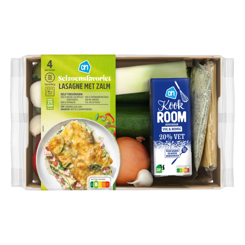 Lasagne met zalm verspakket