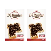De Ruijter Chocolade vlokken puur 2-pack