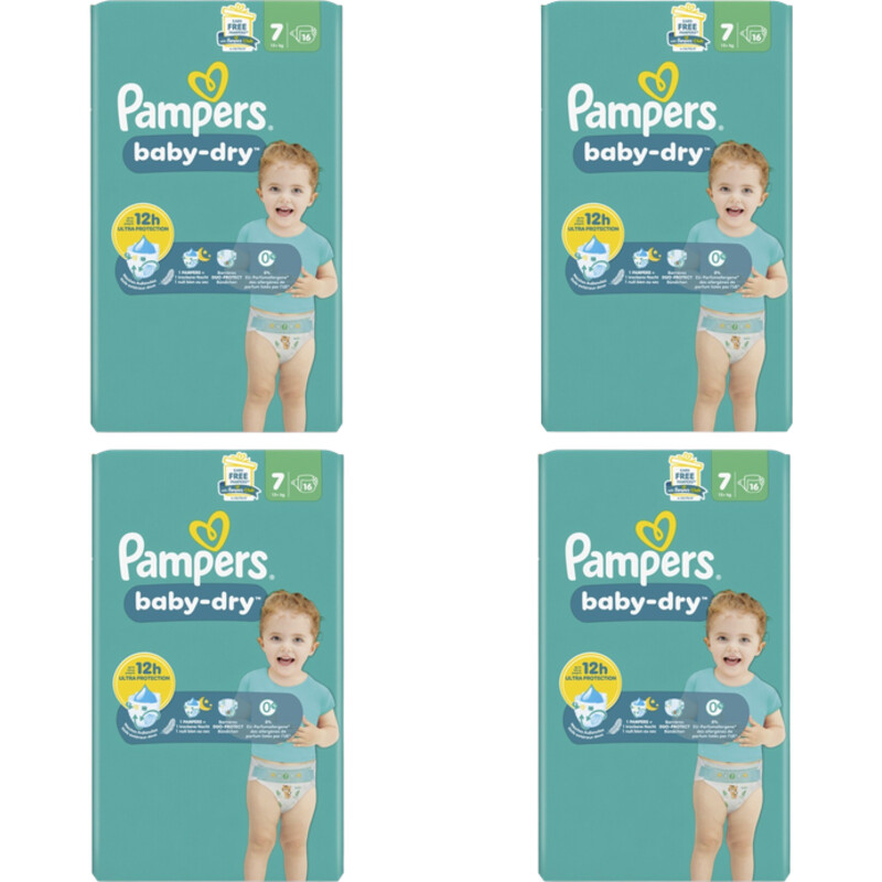 Een afbeelding van Pampers Baby dry luiers maat 7 4-pack