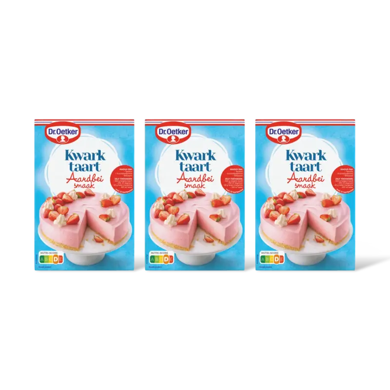 Dr. Oetker Kwarktaart aardbeismaak bakmix 3-pack