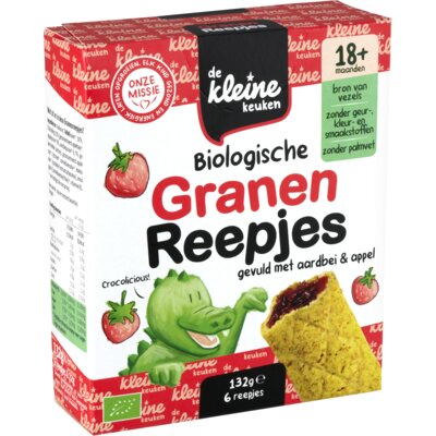 pdp-image-De Kleine Keuken Biologische granenreepjes aardbei 18m+