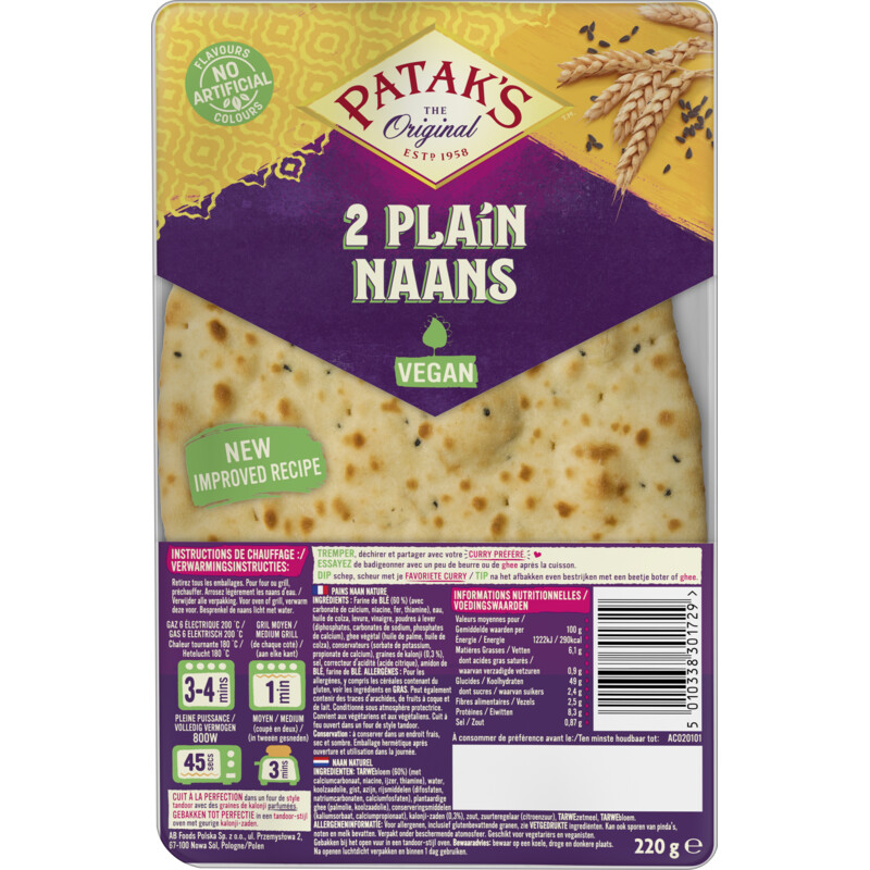 Een afbeelding van Patak's Naan plain
