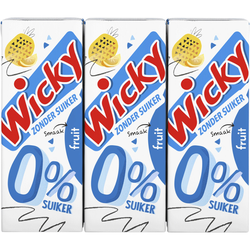 Een afbeelding van Wicky Fruit 0% suiker 6-pack
