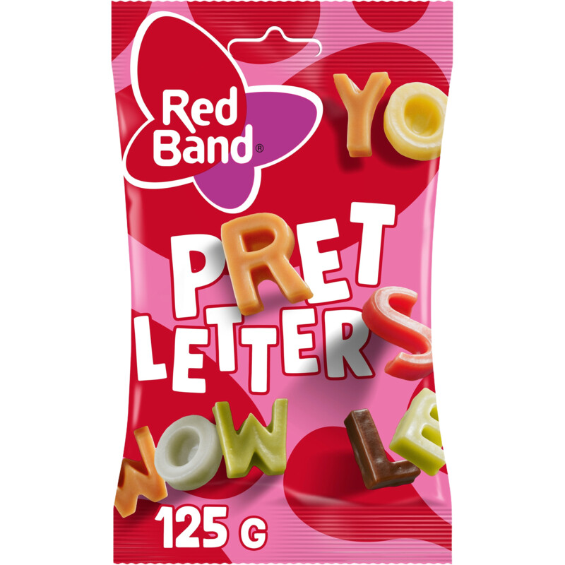 Een afbeelding van Red Band Pretletters zoet