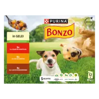 Bonzo Maaltijdzakjes in gelei rund, kip, lam