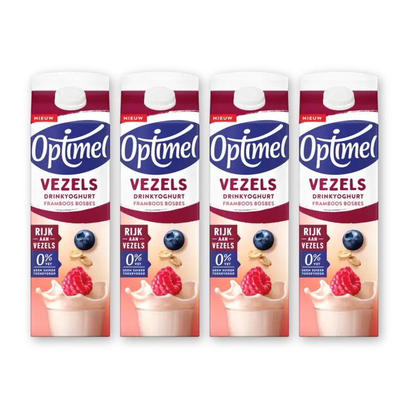 Drinkyoghurt vezels frambos bl bes 4pck