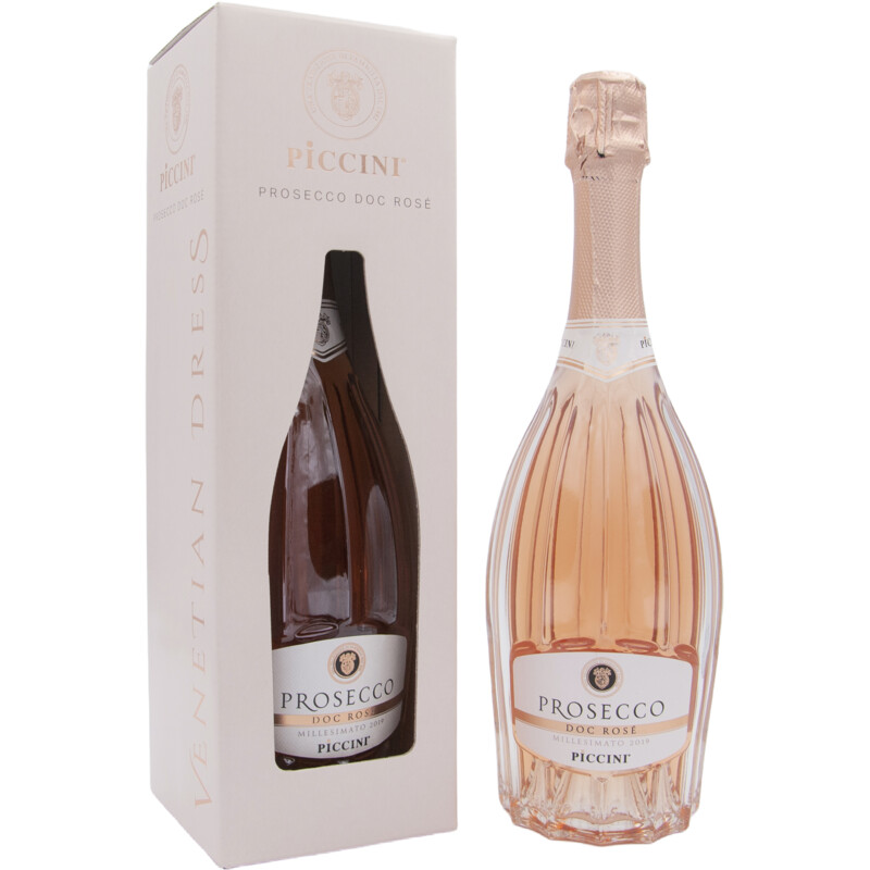 Een afbeelding van Piccini Prosecco rosé geschenkverpakking