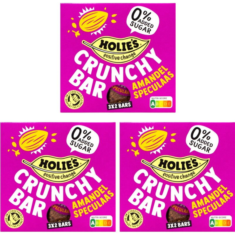Een afbeelding van Holie's Crunchy Bar Amandel Speculaas 3-pack