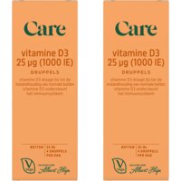 Een afbeelding van Care Vitamine D3 25µg druppels 2-pack