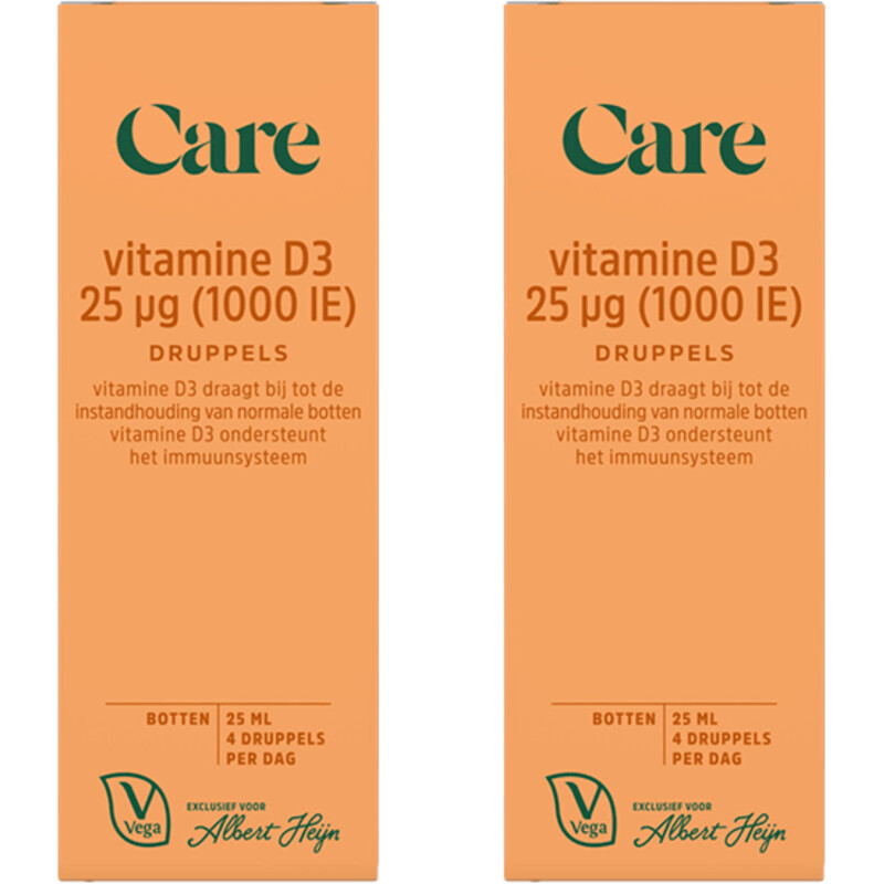 Een afbeelding van Care Vitamine D3 25µg druppels 2-pack