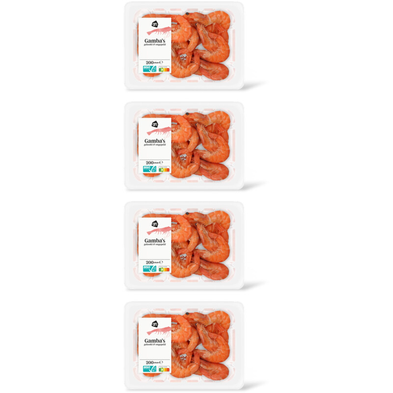 AH Gamba's gekookt & ongepeld 4-pack