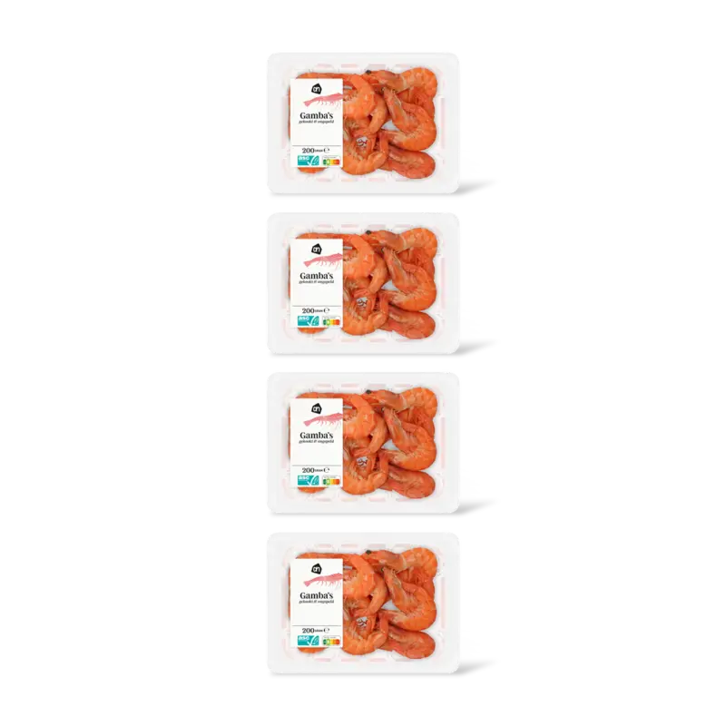 AH Gamba's gekookt & ongepeld 4-pack