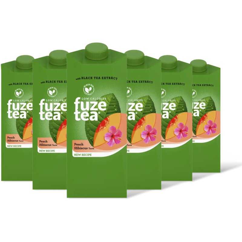 Fuze Tea Black Ice Tea Peach Hibiscus 6-pack