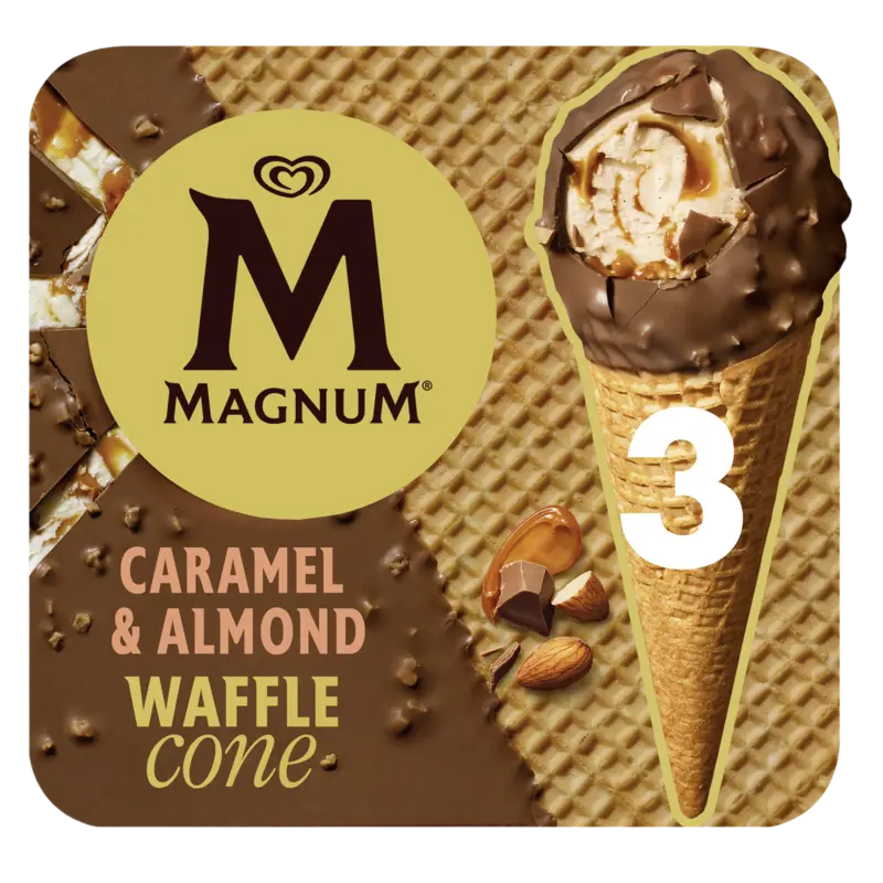 Magnum Caramel & almond waffle cone
