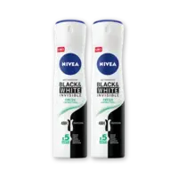 NIVEA Black & white fresh deodorant spray 2-pk