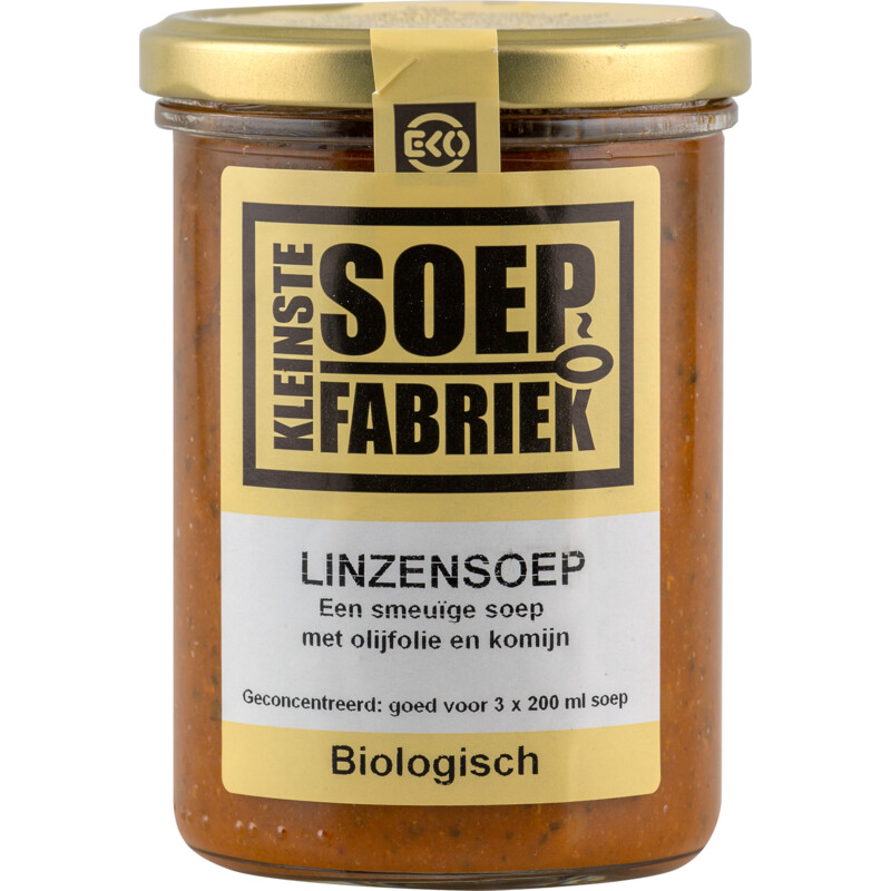 Een afbeelding van Kleinste Soepfabriek Linzensoep biologisch
