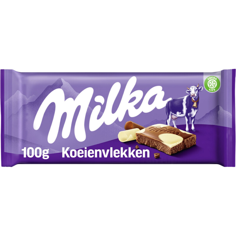 Een afbeelding van Milka Chocoladereep koeienvlekken