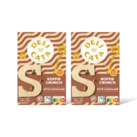 Delicata Chocoladeletter wit koffie crunch 2-pack