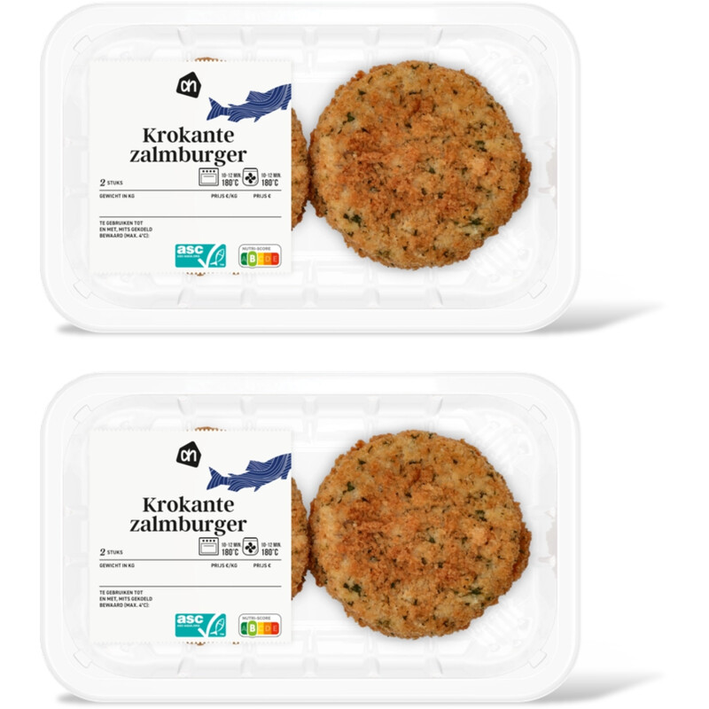 AH Krokante zalmburger 2-pack