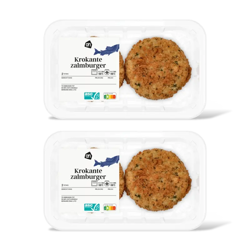 AH Krokante zalmburger 2-pack