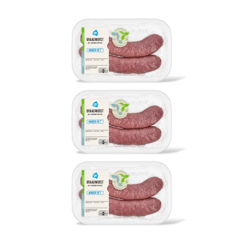 Braadworst minder vet 3-pack
