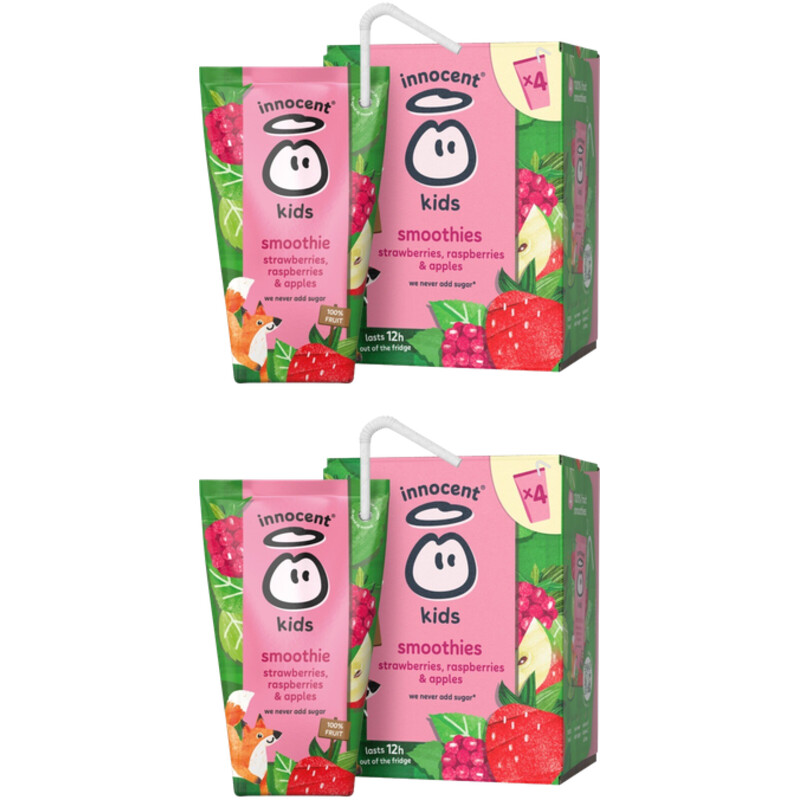 Een afbeelding van innocent Kids strawberry raspberry 4x 2-pack