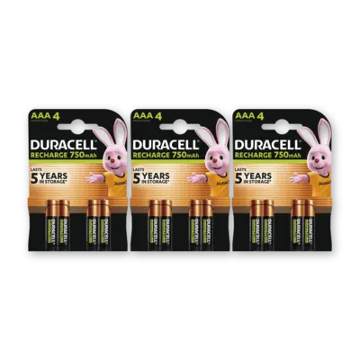 pdp-image-Duracell Rechargeable AAA-batterijen 750 mAh 3-pk