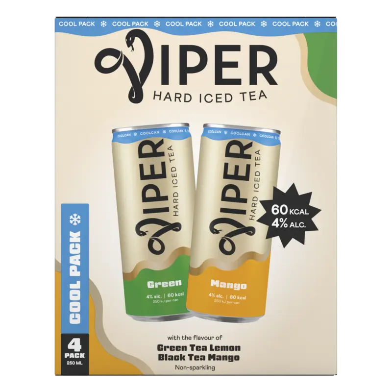 Hard iced tea green & mango cool 4-pack