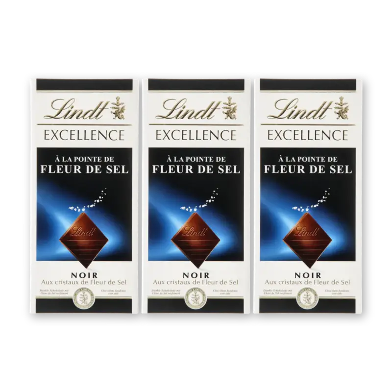 Lindt Excellence zeezout pure chocolade 3-pack