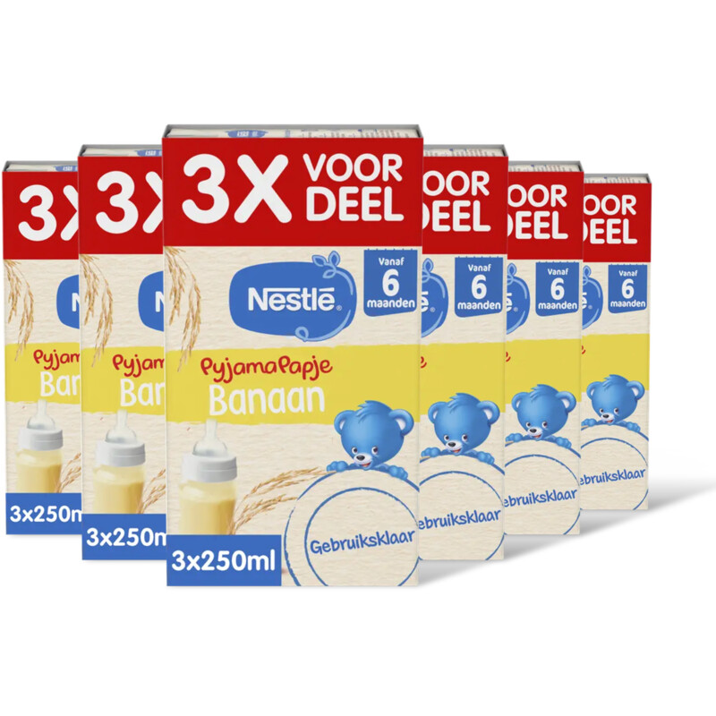 Nestlé Pyjamapapje banaan 6m+ 3x voordeel 6pack