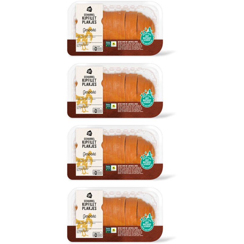 AH Scharrel kipfilet plakjes gerookt 4-pack