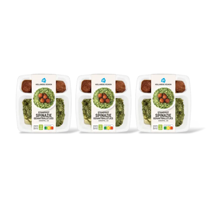 AH Stamppot spinazie gehaktballetjes 3-pack