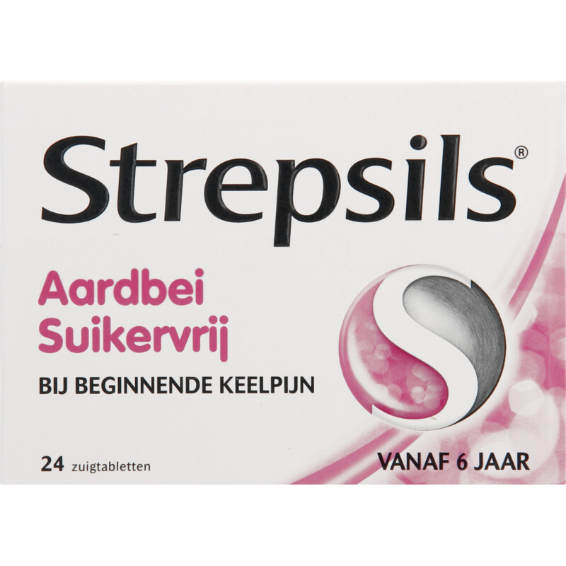 Strepsils Aardbei suikervrij zuigtabletten