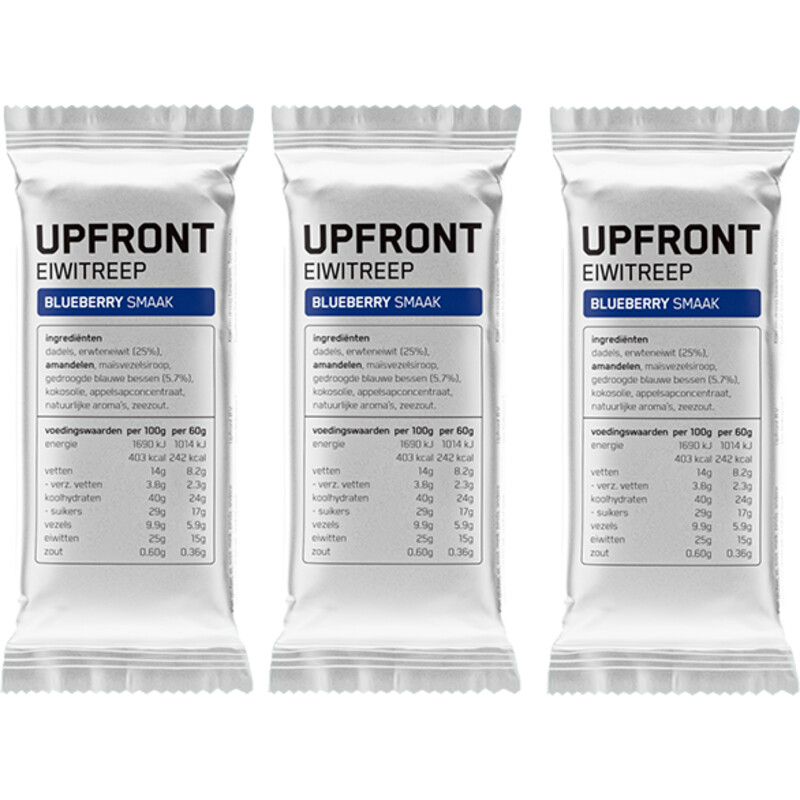 Een afbeelding van Upfront Eiwitreep blueberry smaak 3-pack