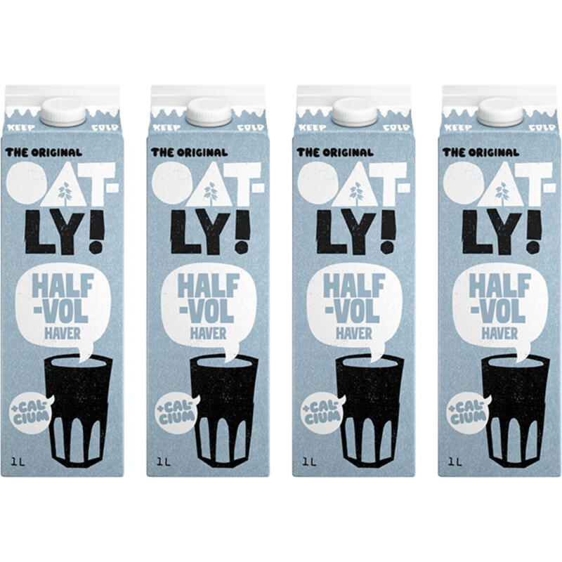 Een afbeelding van Oatly! Haverdrank Halfvol Gekoeld 4-pack
