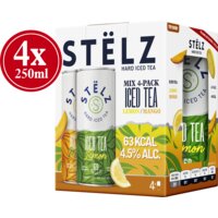 Een afbeelding van Stëlz Hard iced tea mango lemon 4-pack