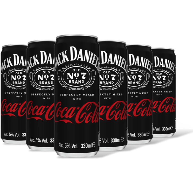 Jack Daniels Whiskey & coca cola 6-pack