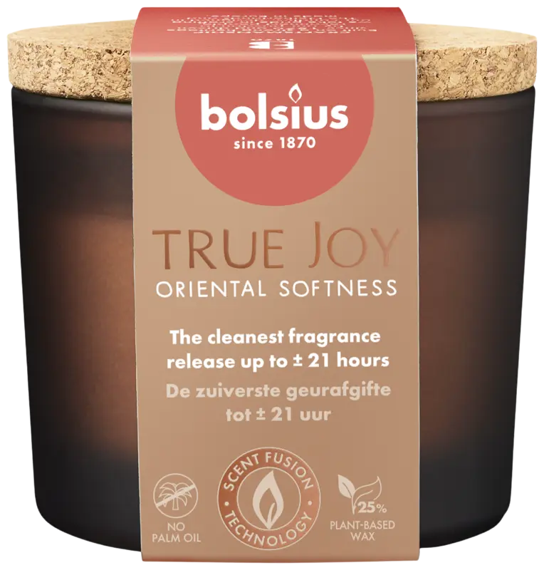 Bolsius True joy geurglas kurk oriental softness