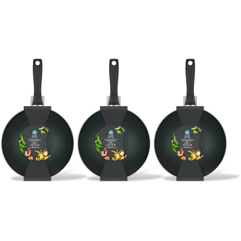 AH Wok easy chef 28cm 3-pack