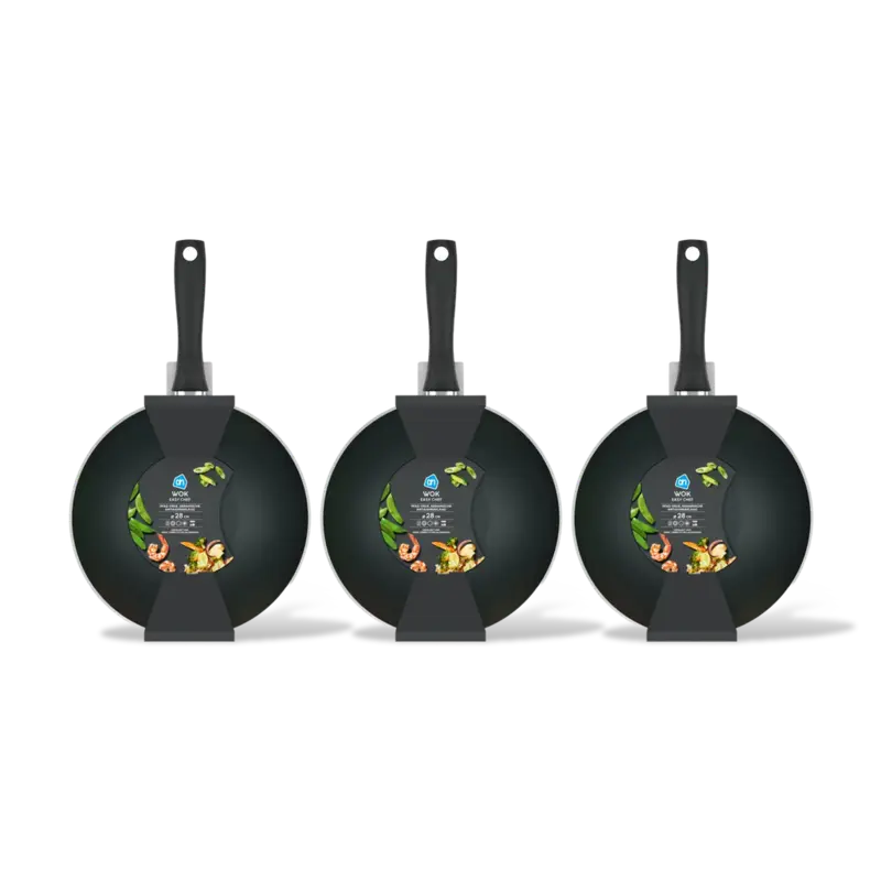 AH Wok easy chef 28cm 3-pack