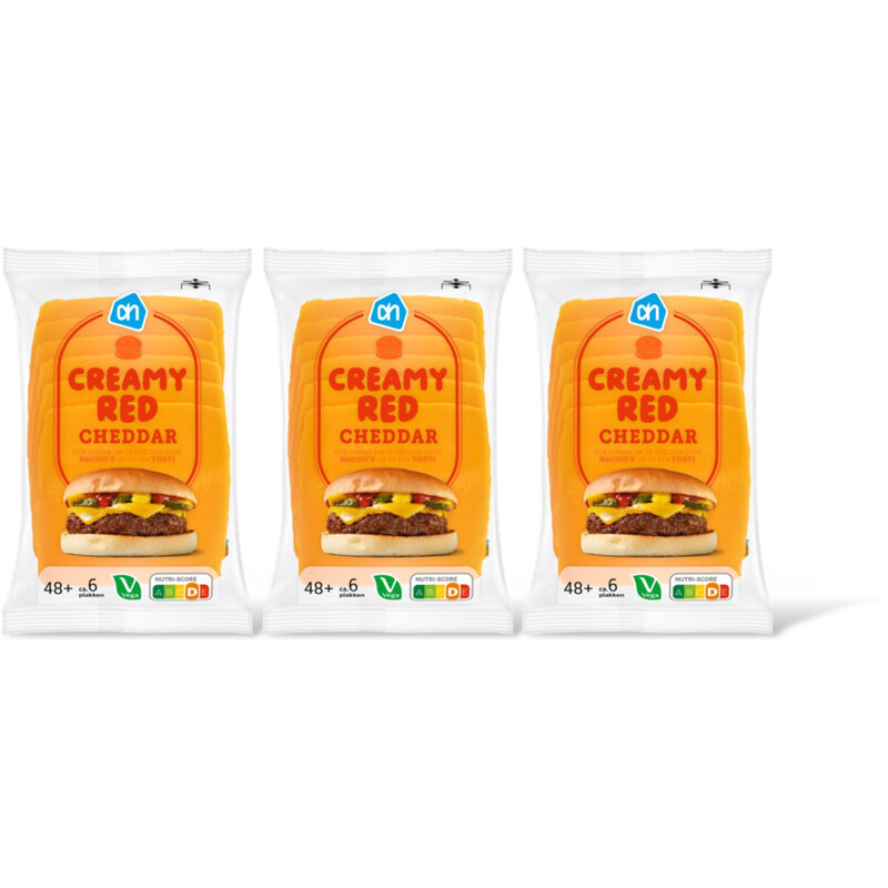 AH Creamy red cheddar 48+ plakken 3-pack