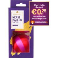 Een afbeelding van AH Excellent Kerstballen satijn rood roze