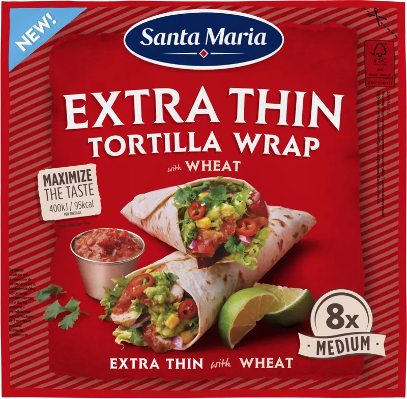 Santa Maria Extra thin tortilla wheat medium