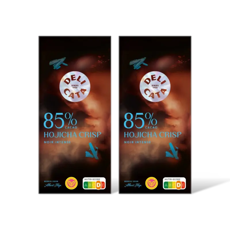 Delicata Reep 85% cacao hojicha crisp 2-pack