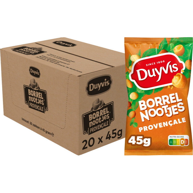 Een afbeelding van Duyvis Borrelnootjes Provencale 20-pack